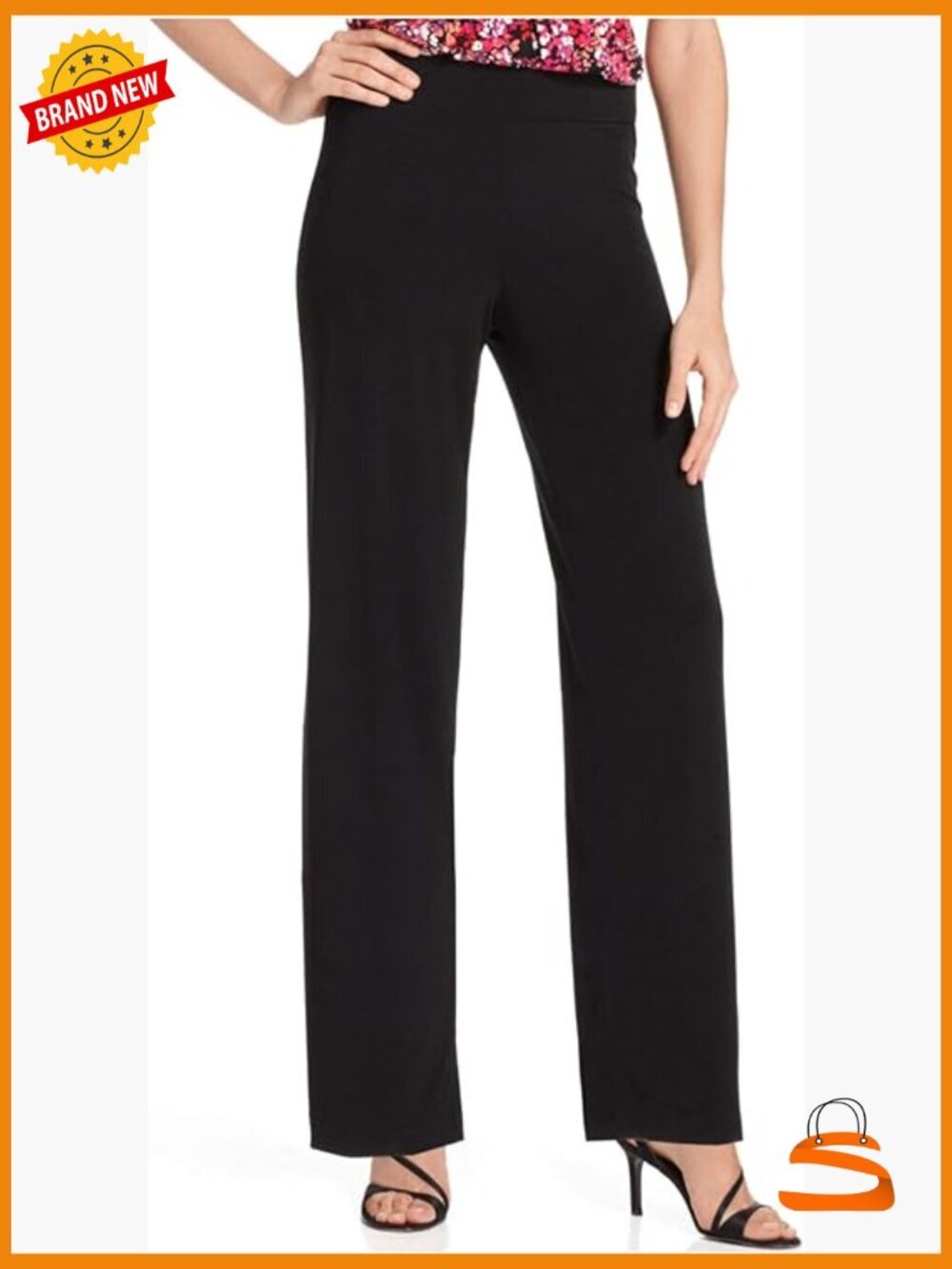 High Rise Wide Leg Palazzo Pants with Elastic Waist